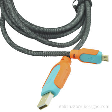 Colorful Braided Mesh Micro Data USB Cable for SamsungNew